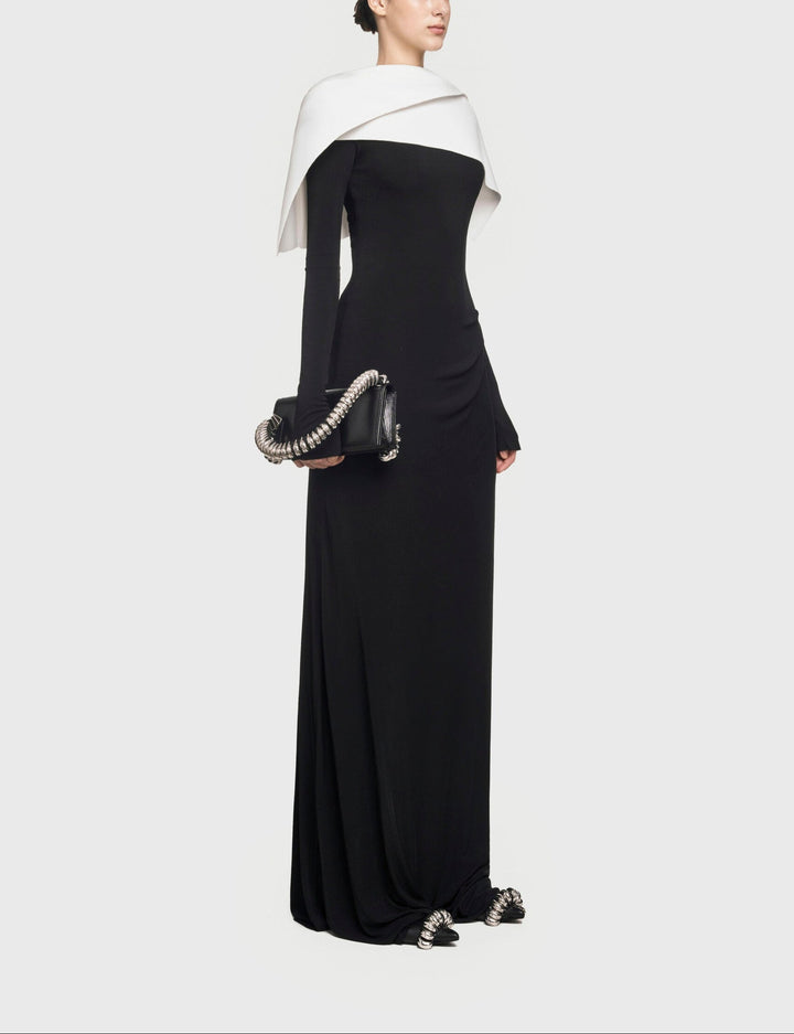 off-shoulder monochrome column gown – Sofaa