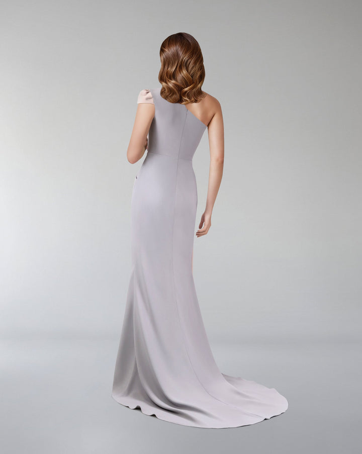 Bicolour asymmetrical draped dress-ODD-Loretta