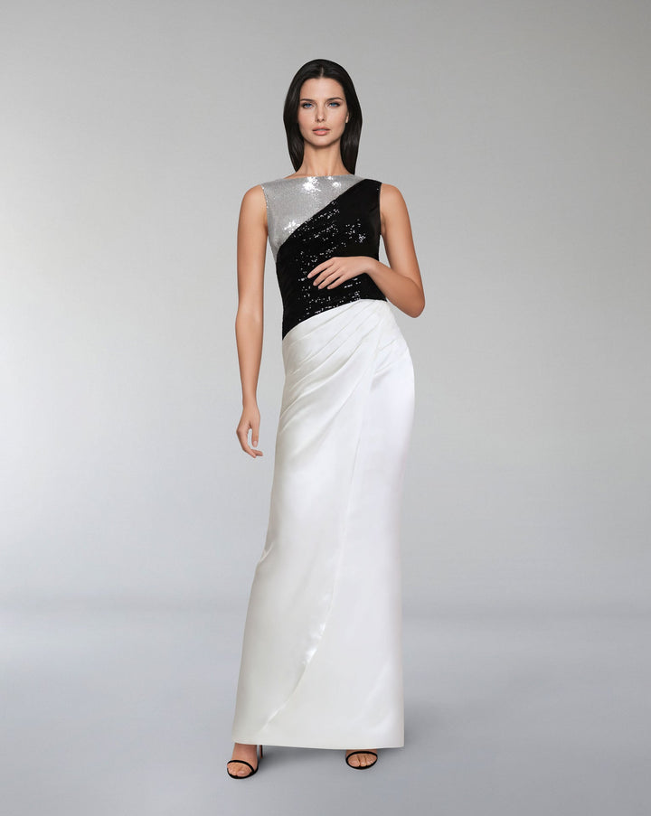 ODD-Sequined dress with overlapped skirt-Gogen
