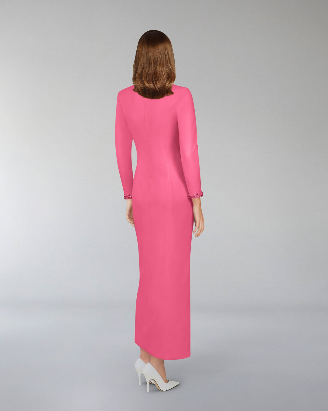 Beaded hearth neckline dress with front slit -ODD-LORDINS