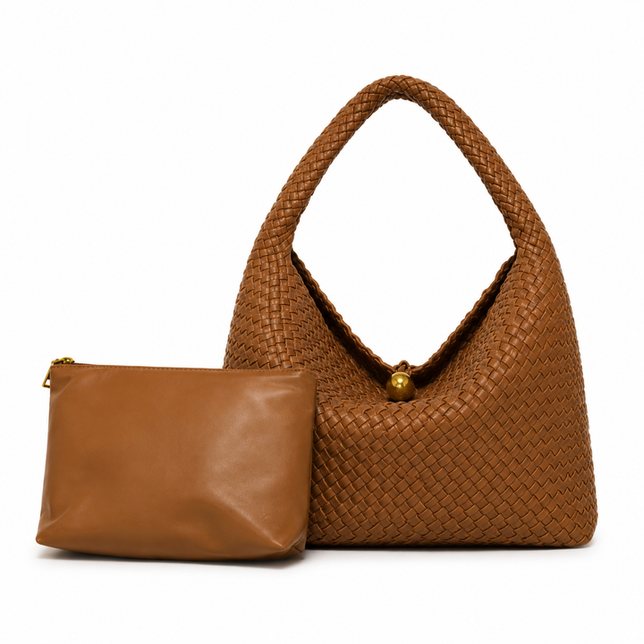 Brown Woven Hobo Shoulder Bag Set – LAVÉLLE