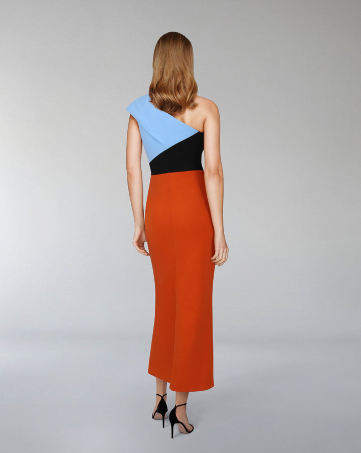 Asymmetrical cut & multicoloured dress - ODD-AMARA
