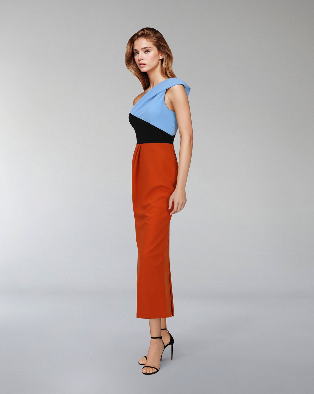 Asymmetrical cut & multicoloured dress - ODD-AMARA