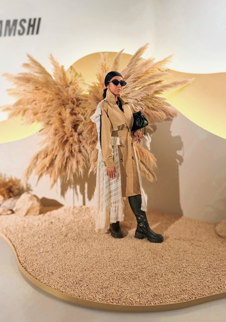 belted trench coat with pleated maxi skirt - ODD- Jayah