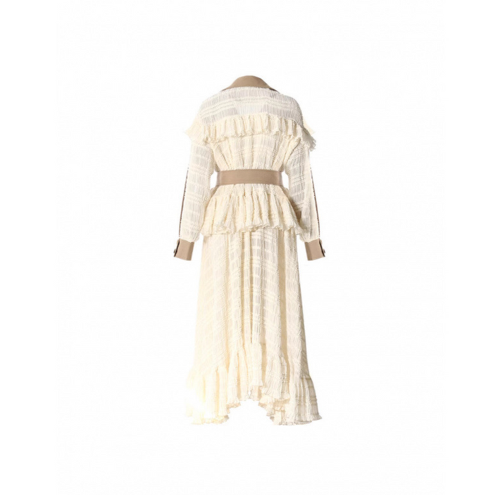 belted trench coat with pleated maxi skirt - ODD- Jayah