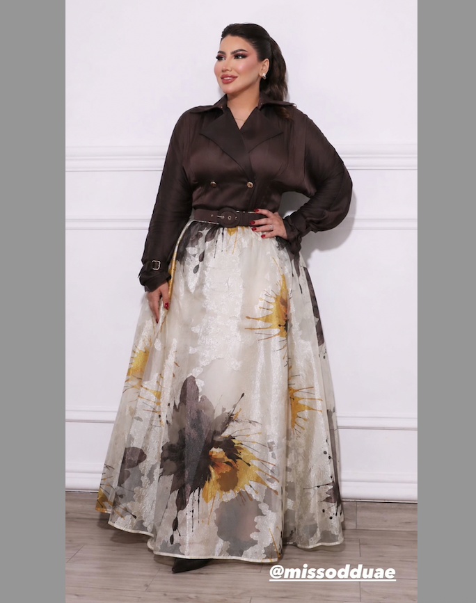 belted wrap midi dress with artistic floral print – ODD- AURELIA