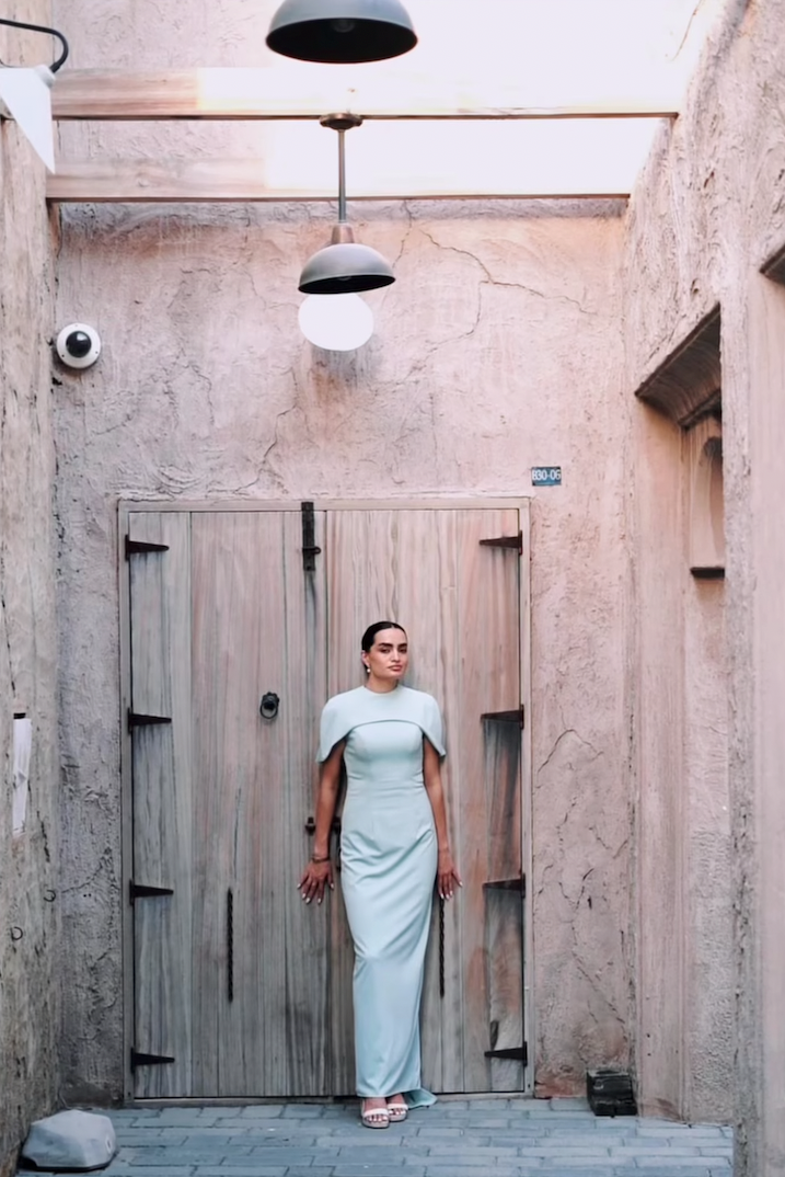 Cape Sleeve Fitted Maxi Dress – MINT