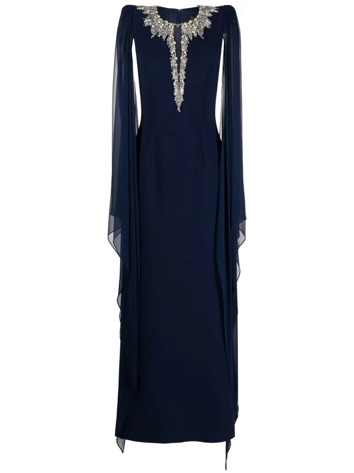 Embellished chiffon cape gown – Zelinda-1