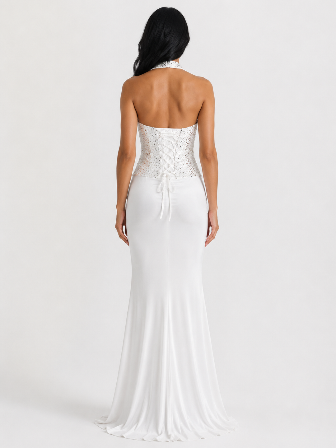 Sequin Halter Mermaid Evening Gown - Radiance
