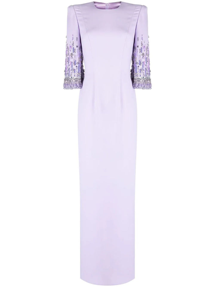 Beaded sleeve column gown – Bloma
