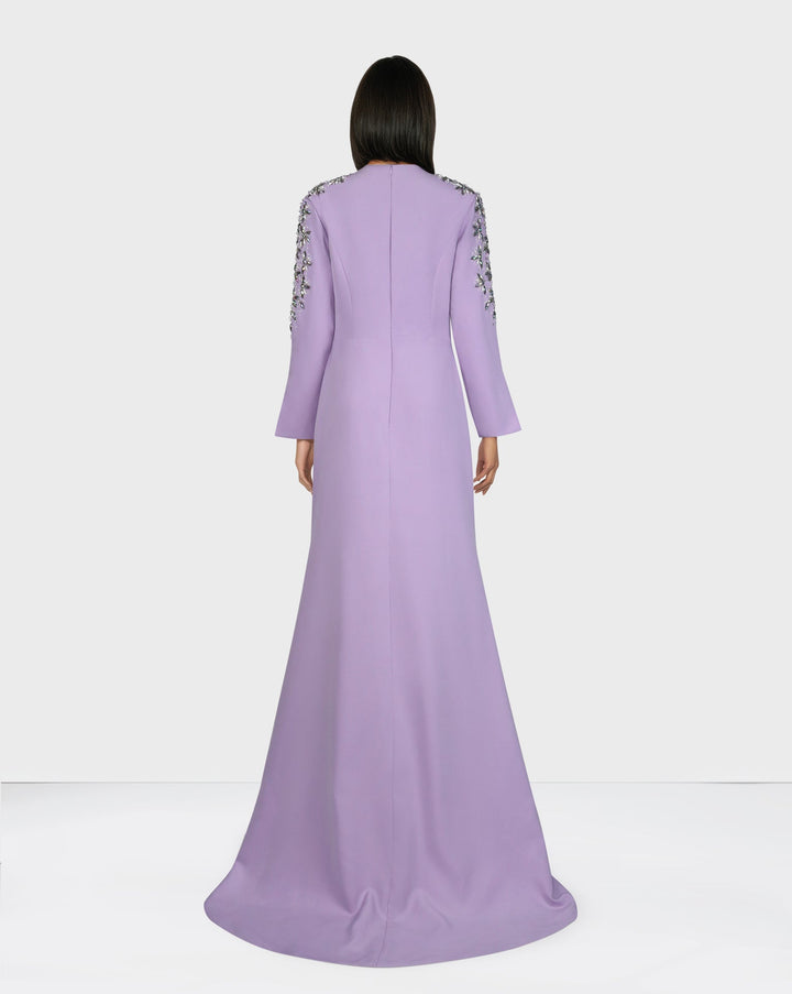 Sequined shoulder dress with long sleeves - Sukhjot