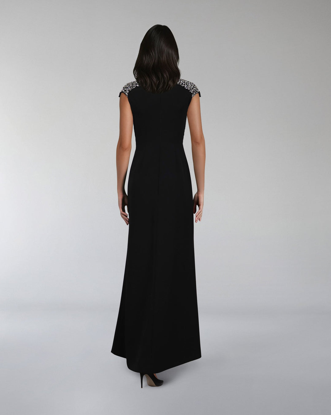 Sleeveless column dress with futuristic beading - ODD-RAINE