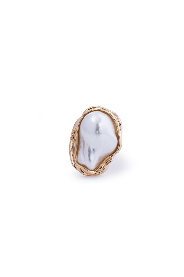Metal Wrinkled Pearl Rings