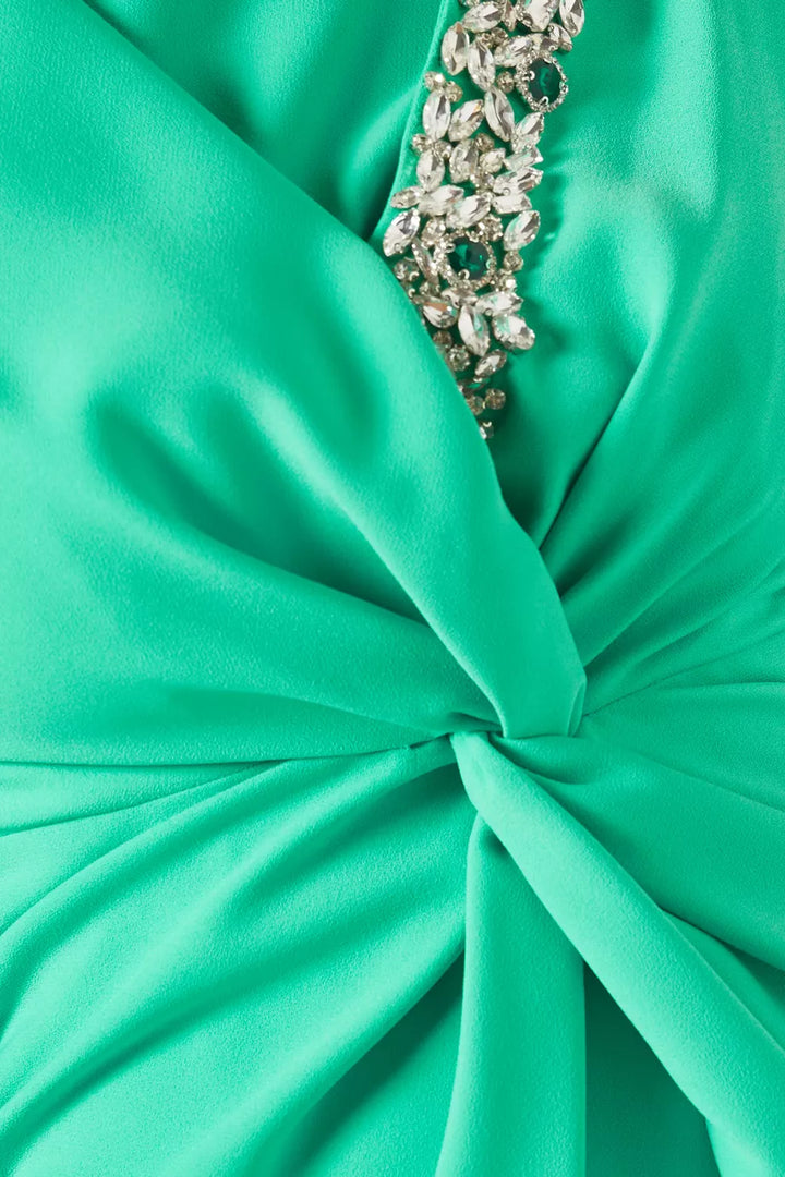 embellished twist-front gown with long sleeves – Sofee-1