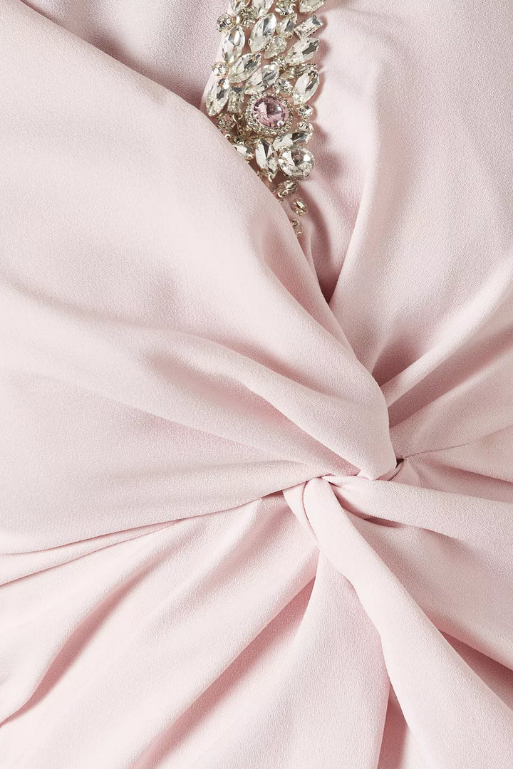 embellished twist-front gown with long sleeves – Sofee