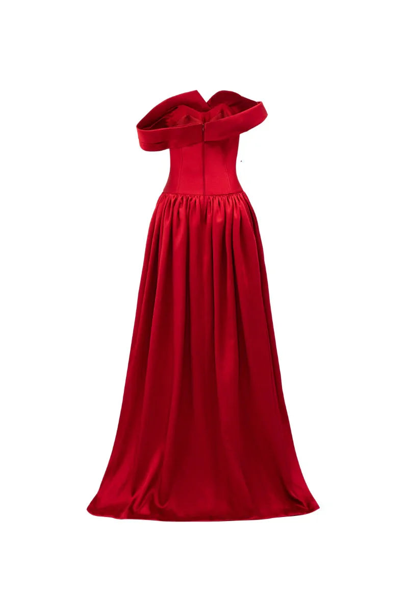 off-shoulder corset gown with gathered skirt – VERONA