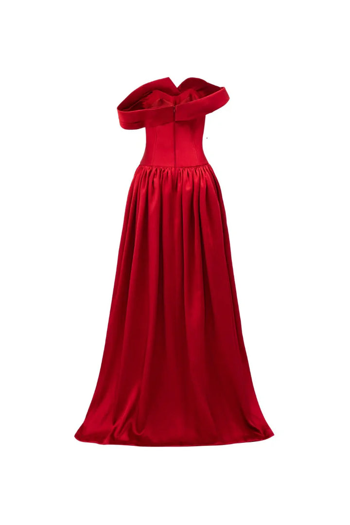 off-shoulder corset gown with gathered skirt – VERONA