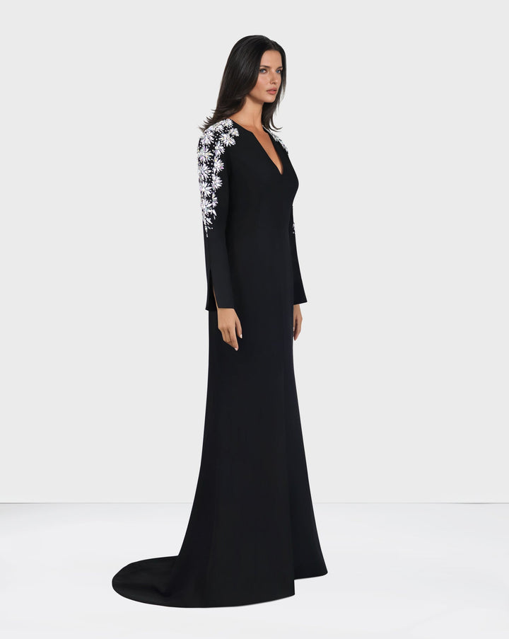 Sequined shoulder dress with long sleeves - Sukhjot