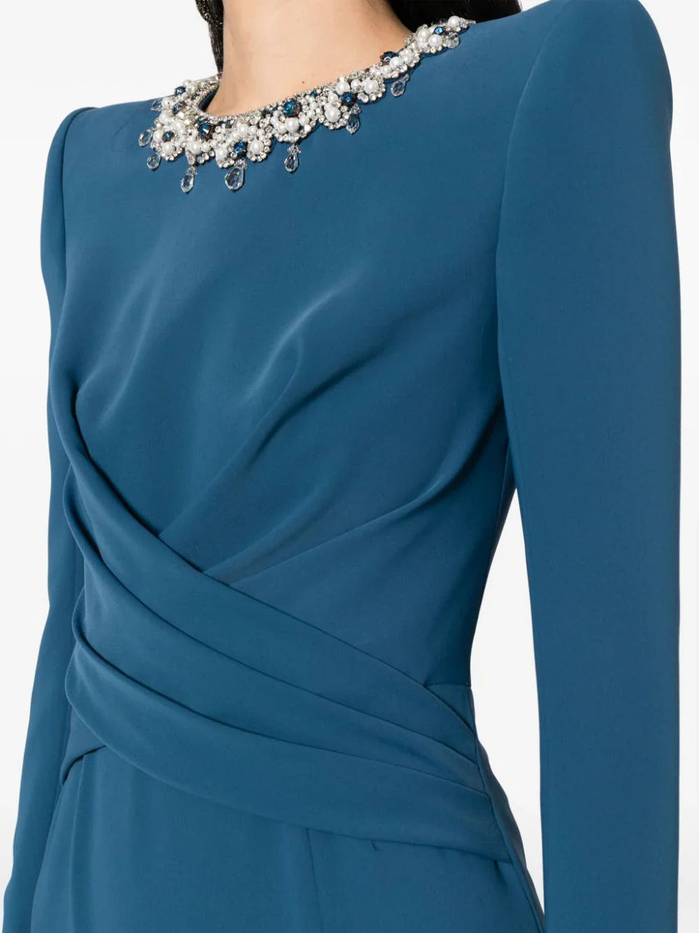 crystal neckline gown with draped bodice – Jiase-1