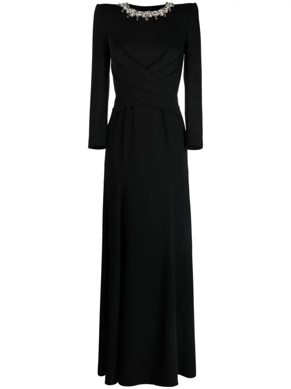 crystal neckline gown with draped bodice – Jiase-1