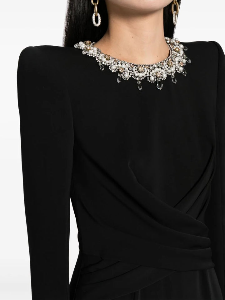 crystal neckline gown with draped bodice – Jiase-1