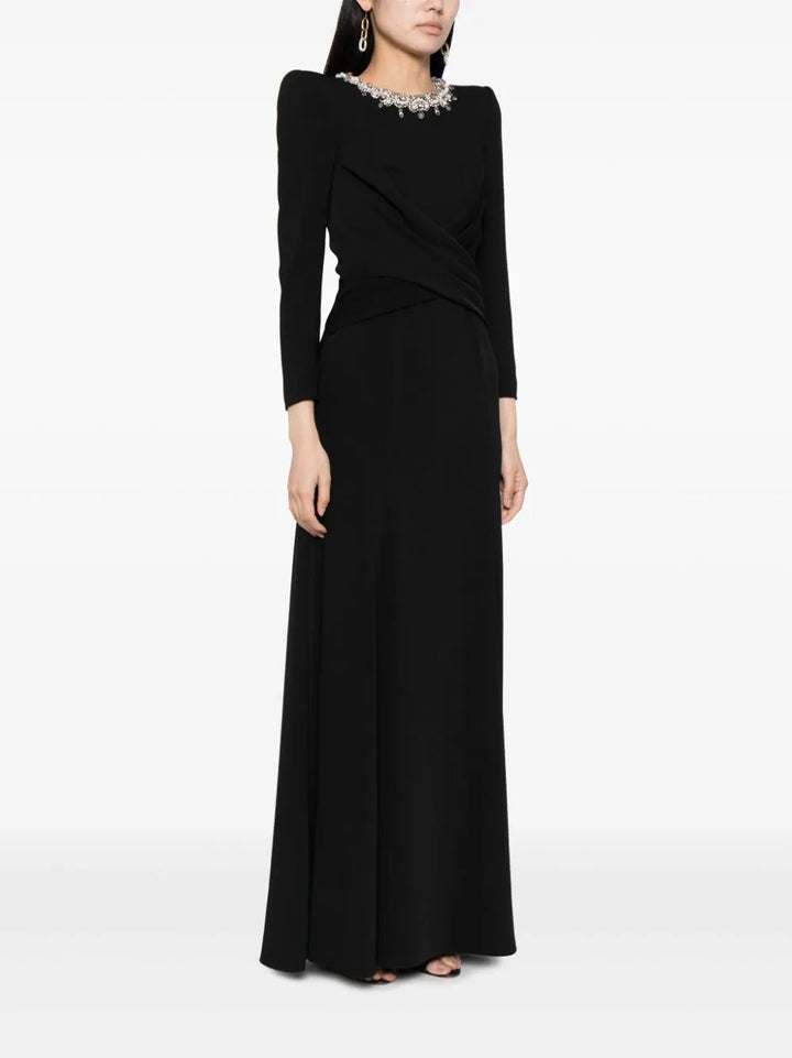 crystal neckline gown with draped bodice – Jiase-1