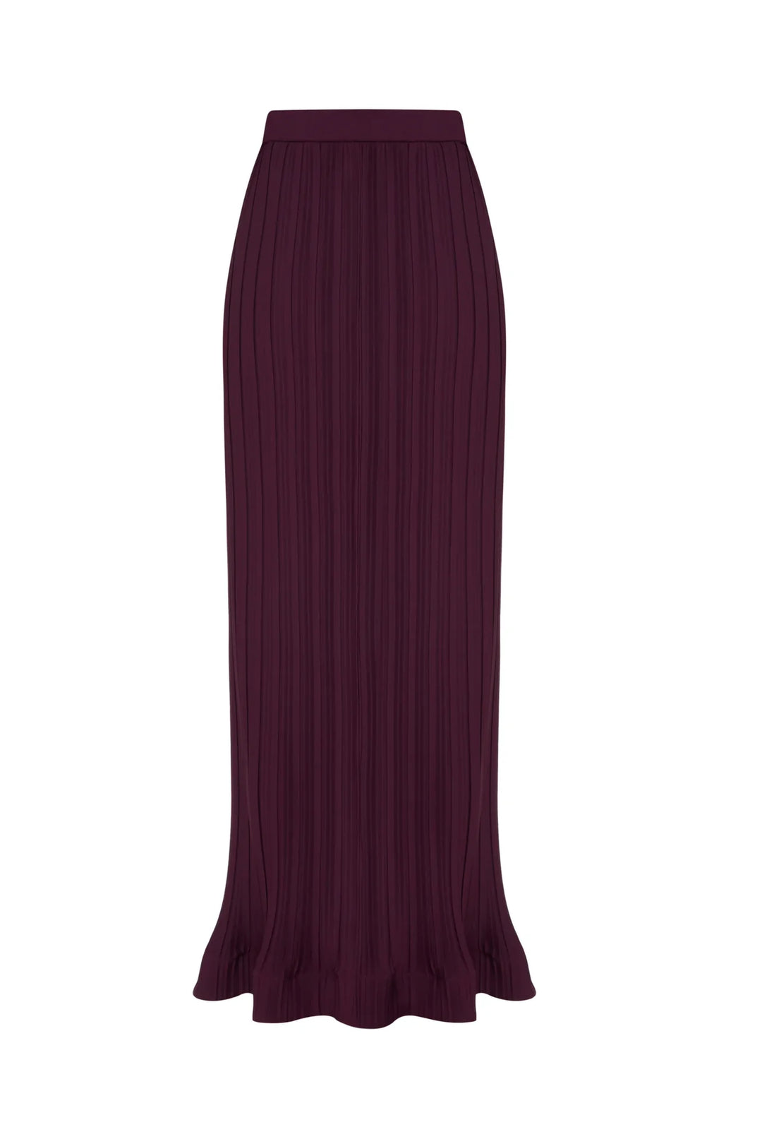 Pleated flared-sleeve top and maxi skirt set with waist belt – Rosiny