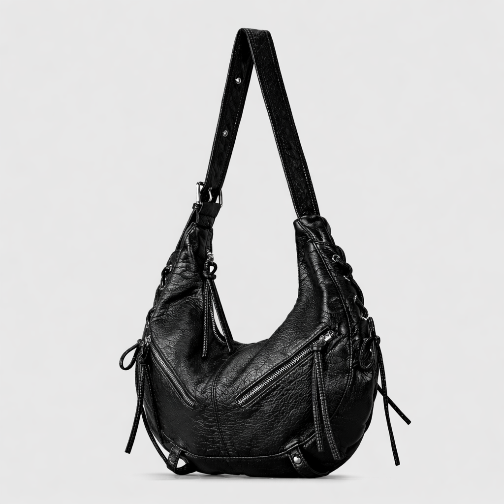 slouchy shoulder bag with lace-up detail – DRIFT