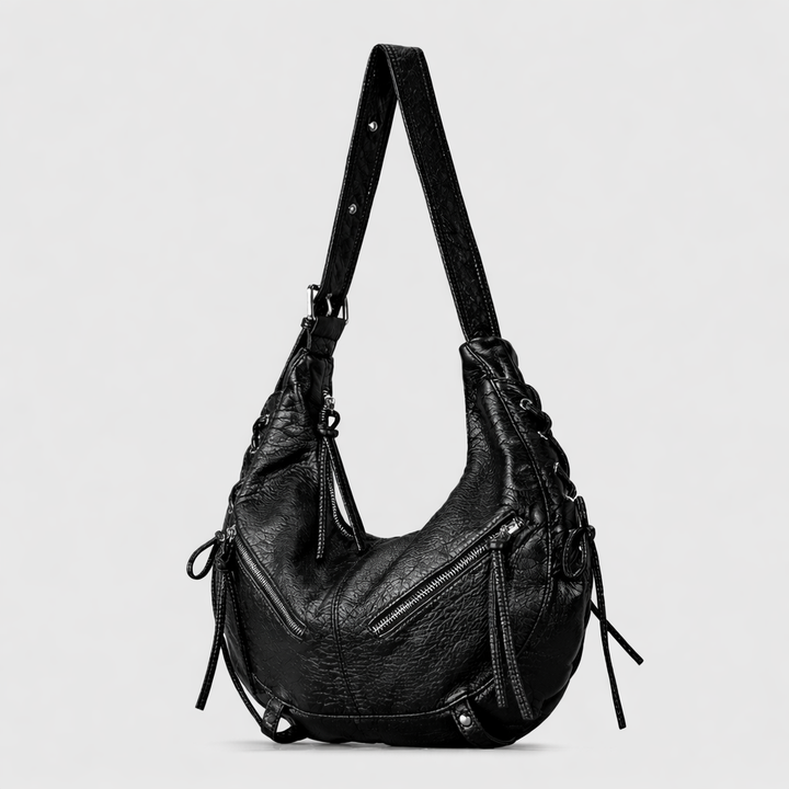 slouchy shoulder bag with lace-up detail – DRIFT