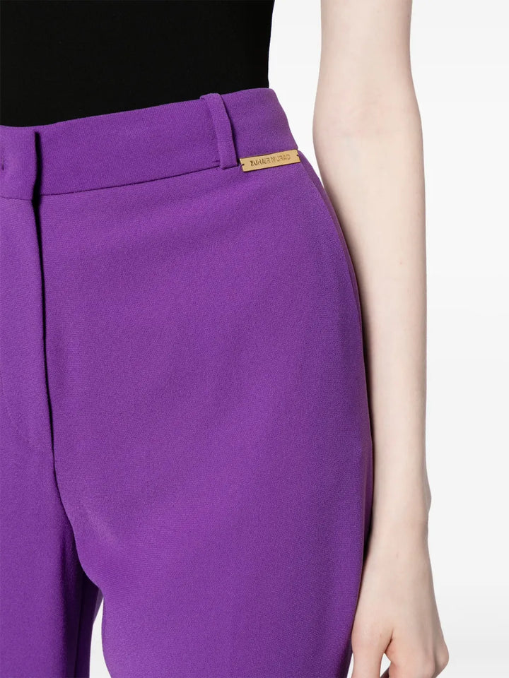 Draped belted blazer pants set with flared legs – Vronik