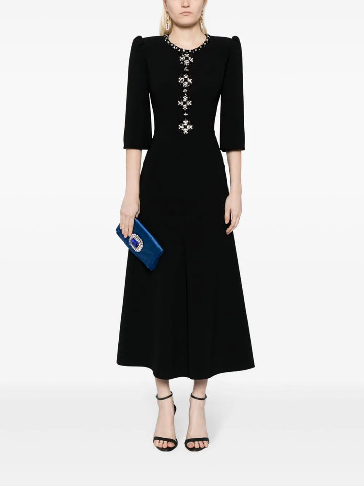 embellished button-detail midi dress – Salien