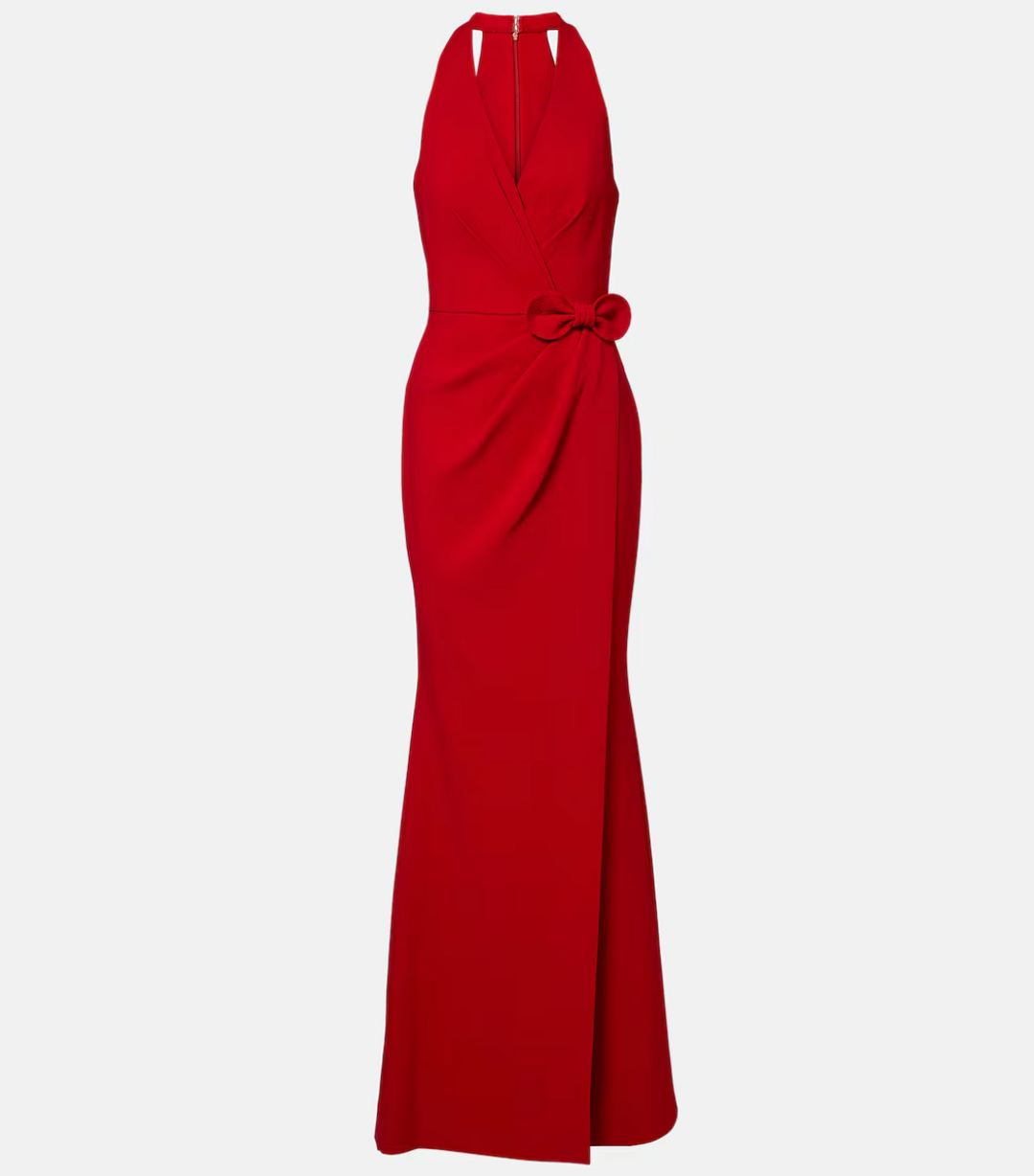 halter wrap gown with bow waist detail – VALENTINA