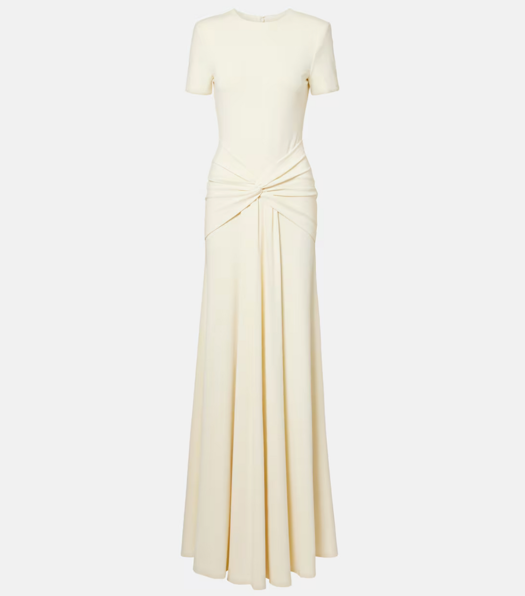 short-sleeve draped column dress with twisted waist detail – HMADA