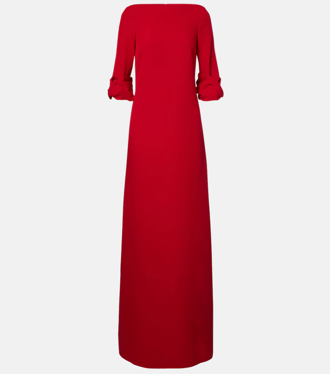 boat-neck column gown with rolled sleeves – ROSARIA