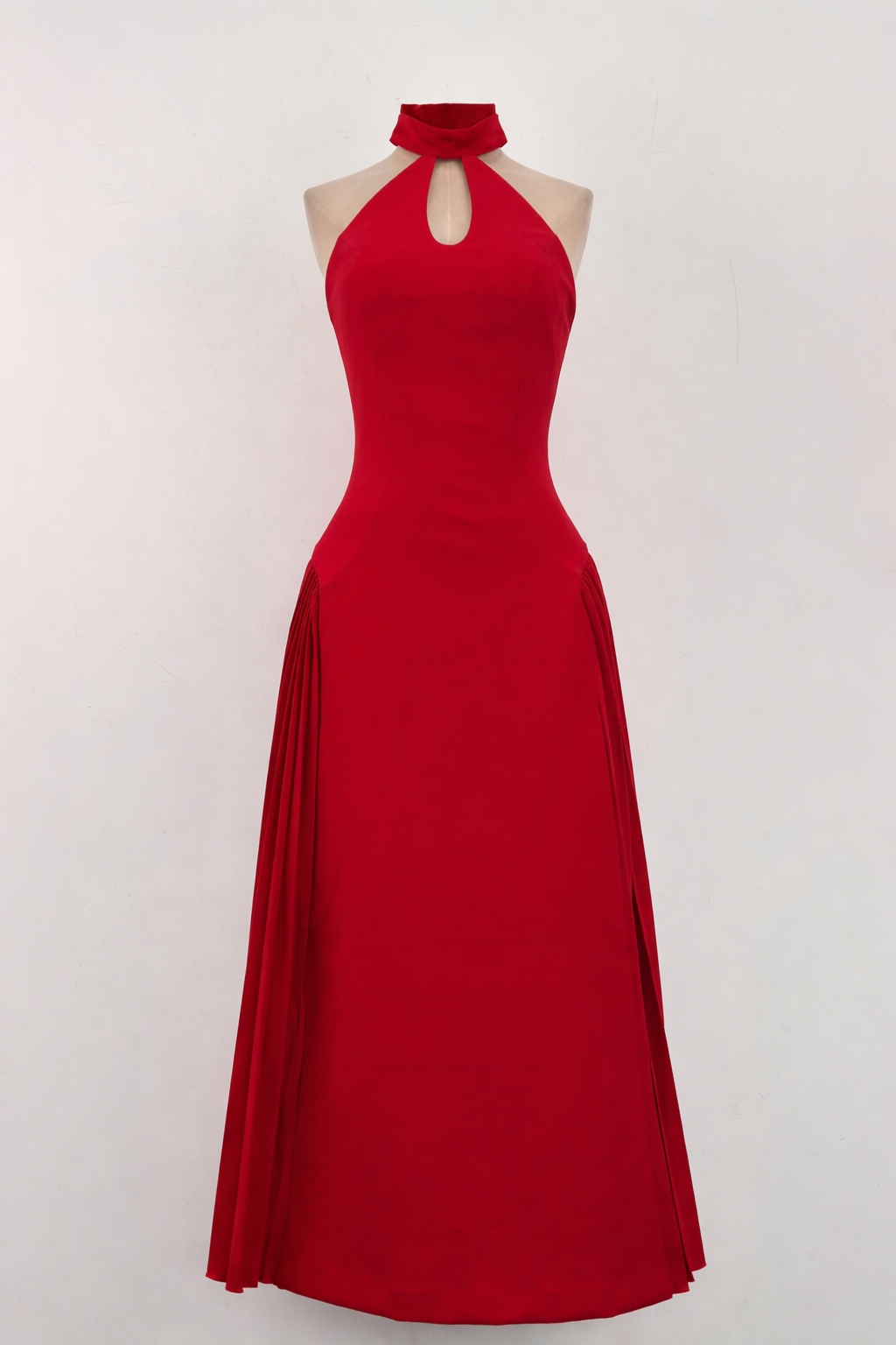 sleeveless midi dress with sheer cape overlay – SCARLET