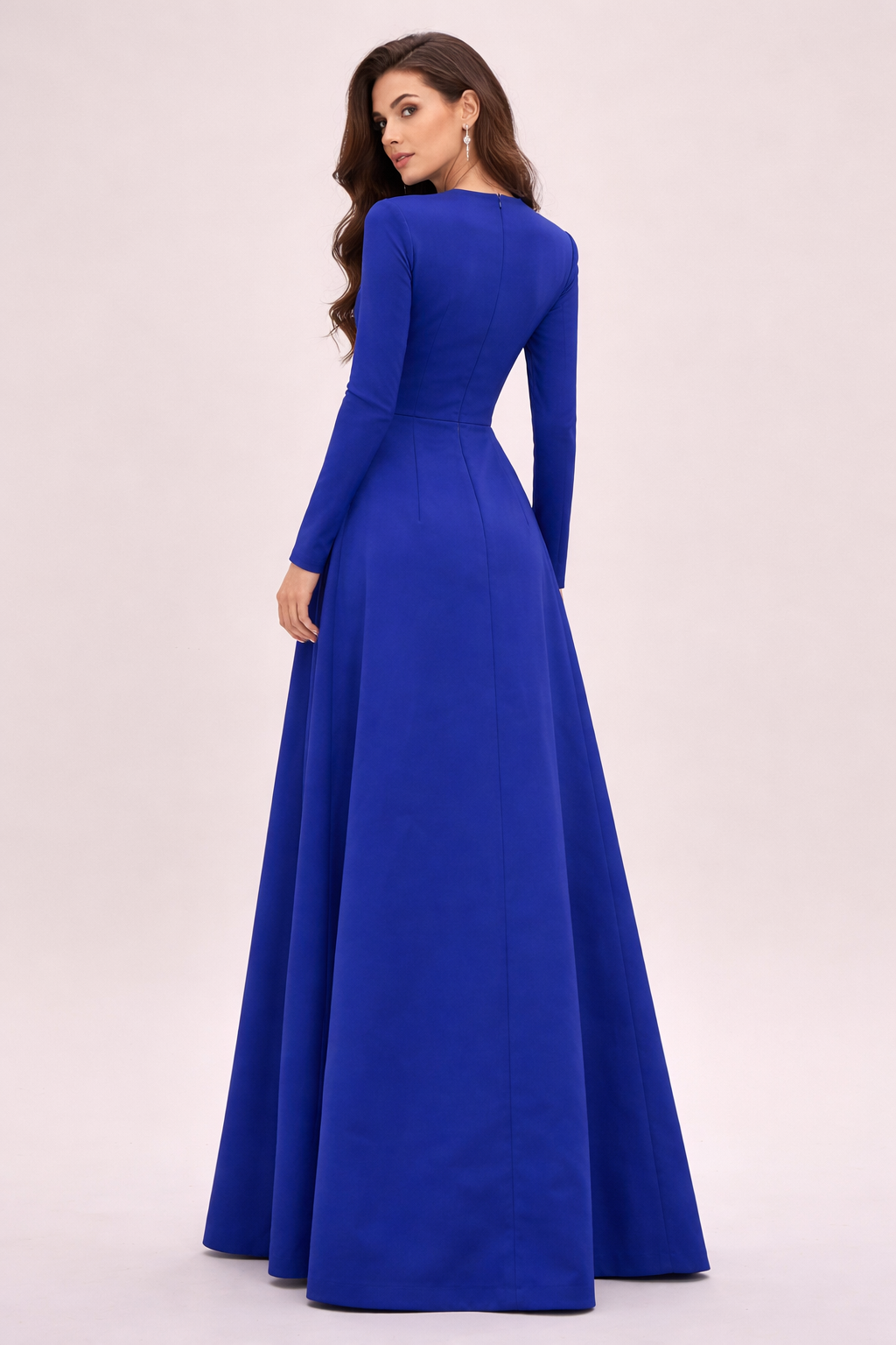 long sleeve A-line dress with embellished sweetheart bodice – AZURA