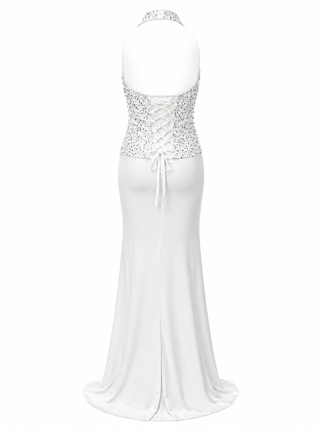 Sequin Halter Mermaid Evening Gown - Radiance