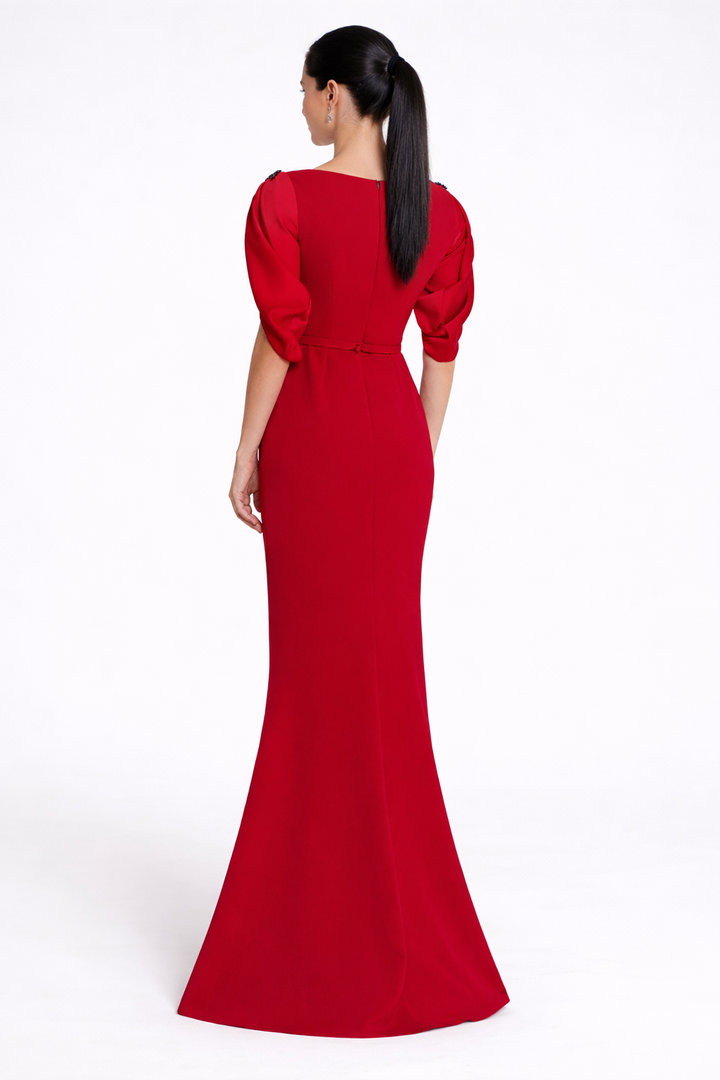 shoulder-tie mermaid gown with crystal accents – ALLURE