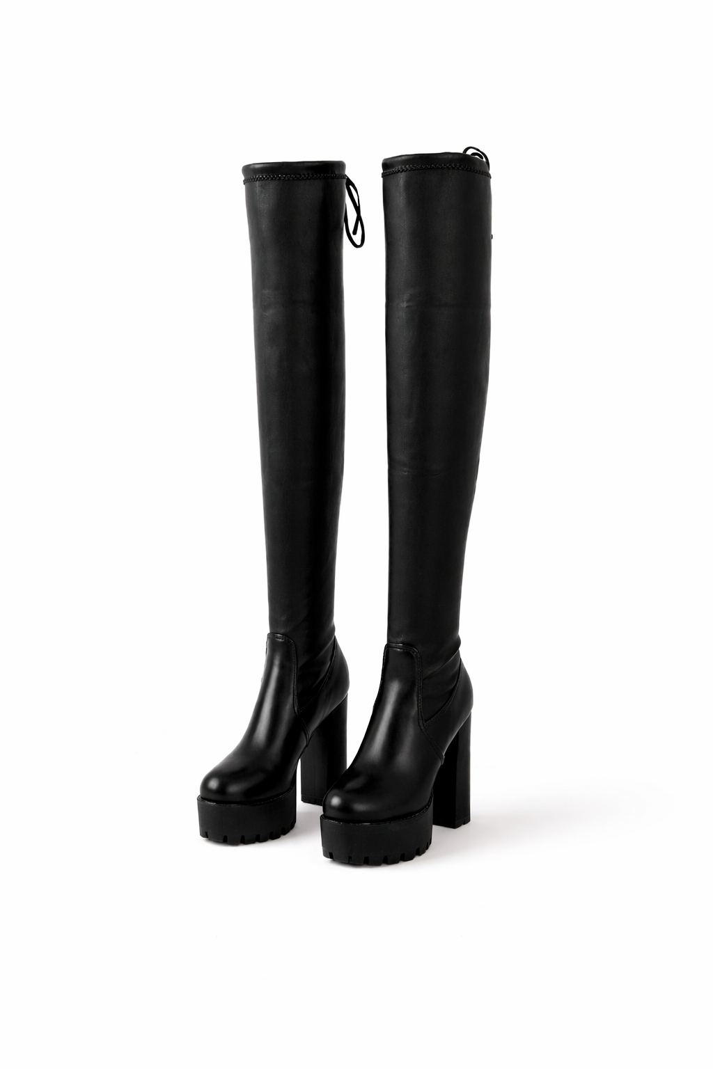 knee-high platform boots with chunky heel – EDGE