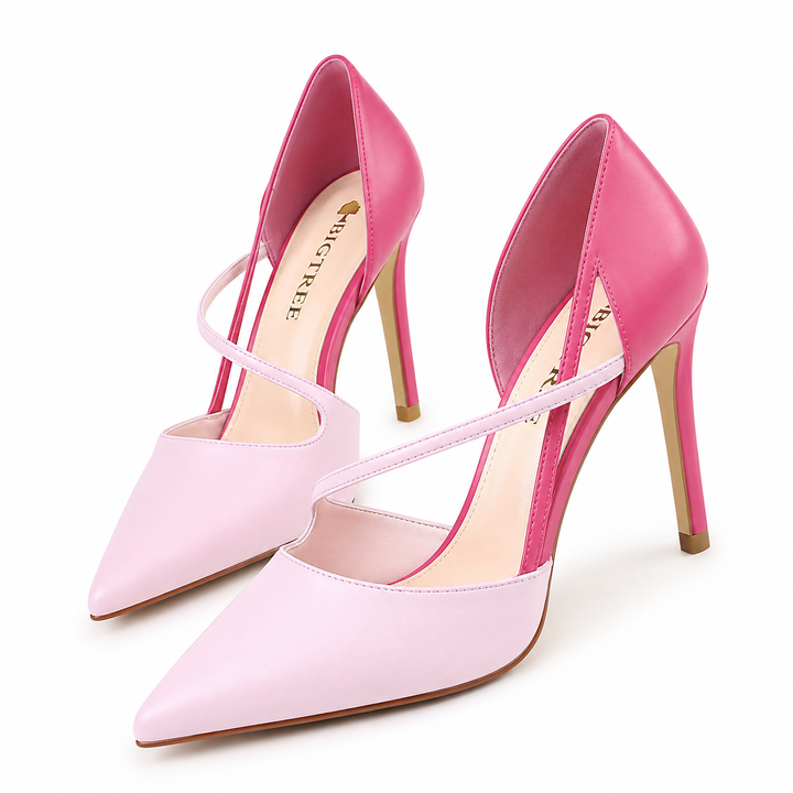 Color Block Pointed Toe Stiletto Heels – VIVÉLLE