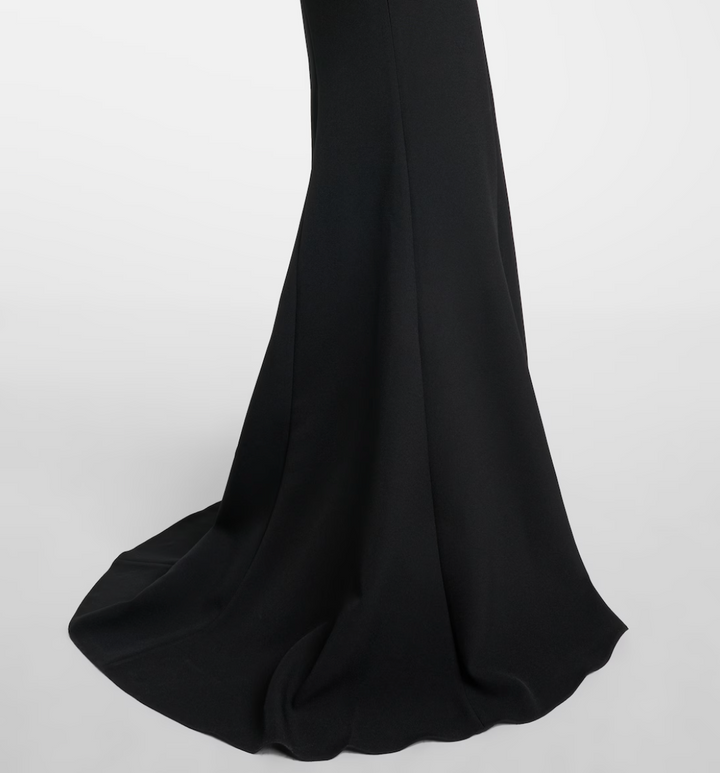 off-shoulder mermaid gown with floral appliqué – ATF