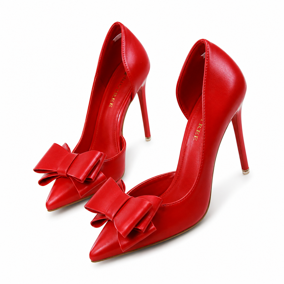 Baby Blue Bow Pointed Stiletto Heels – ÉLISAVIA