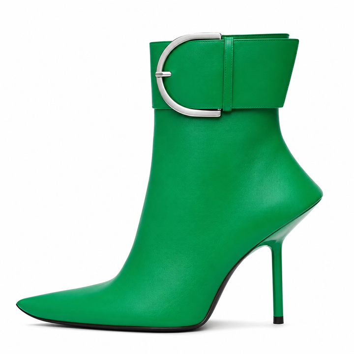 Pointed Toe Buckle Ankle Boots – SIGNATURE