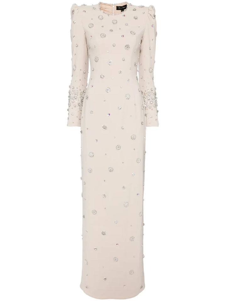 embellished long-sleeve gown with crystal accents – Joreen