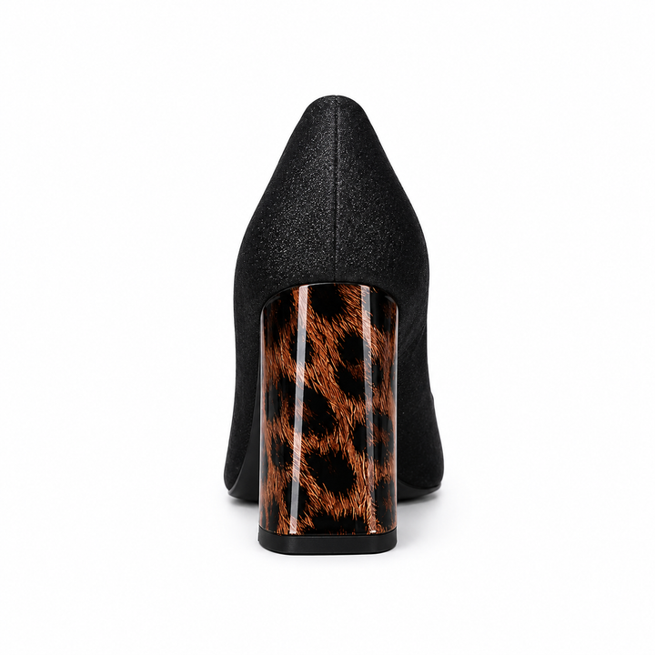 Leopard Heel Pointed Pumps - Wild