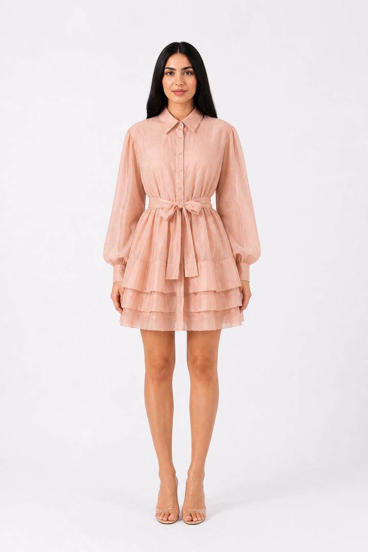 Leopard Print Sheer Layered Shirt Dress – NOIRÉ