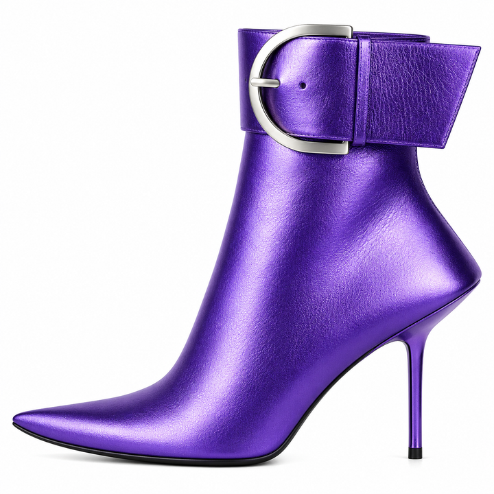 Pointed Toe Buckle Ankle Boots – SIGNATURE