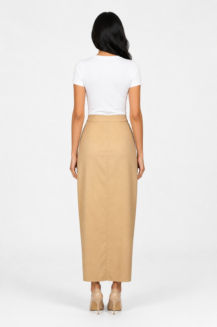 Asymmetric Draped Midi Skirt – ÉLÉGANCE