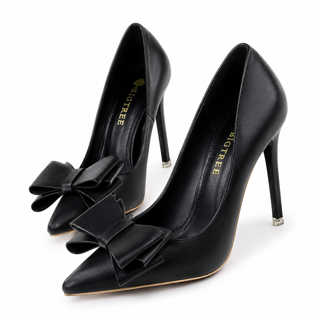 Bow Accent Pointed Toe Stiletto Heels – LIMONÉ