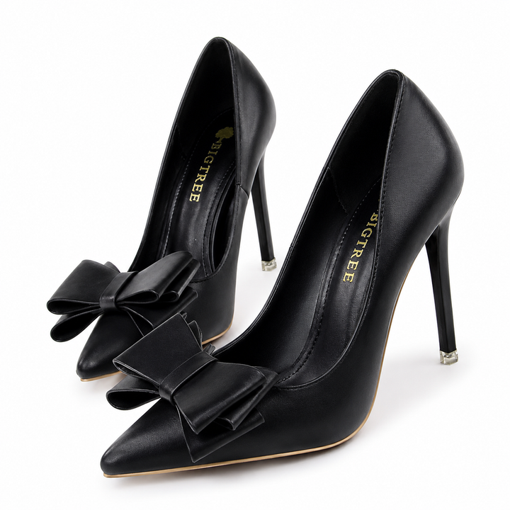 Bow Accent Pointed Toe Stiletto Heels – LIMONÉ